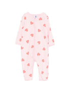 Pigiama per neonata Petit Bateau rosa con stampa cuori A0FSA 01 PETIT BATEAU 