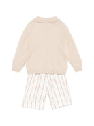 Set cardigan con salopette per neonato Colorichiari beige a righe (3 pezzi) MN408427 4911b 26 COLORICHIARI KIDS 