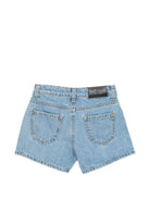 Shorts per bambina Just Cavalli Kids denim con dettagli ricamati sul davanti JGP26088SH D.BLUE MED ROBERTO CAVALLI KIDS 