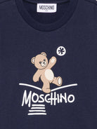 T-shirt per bambini Moschino Kids blu con motivo Teddy Bear HZO00JLAA20 40016 MOSCHINO KIDS 