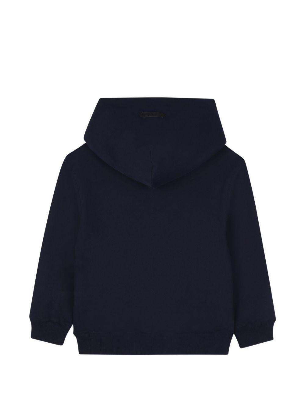 Felpa per bambino Lanvin Kids blu con applicazione logo N30435 855 LANVIN KIDS 