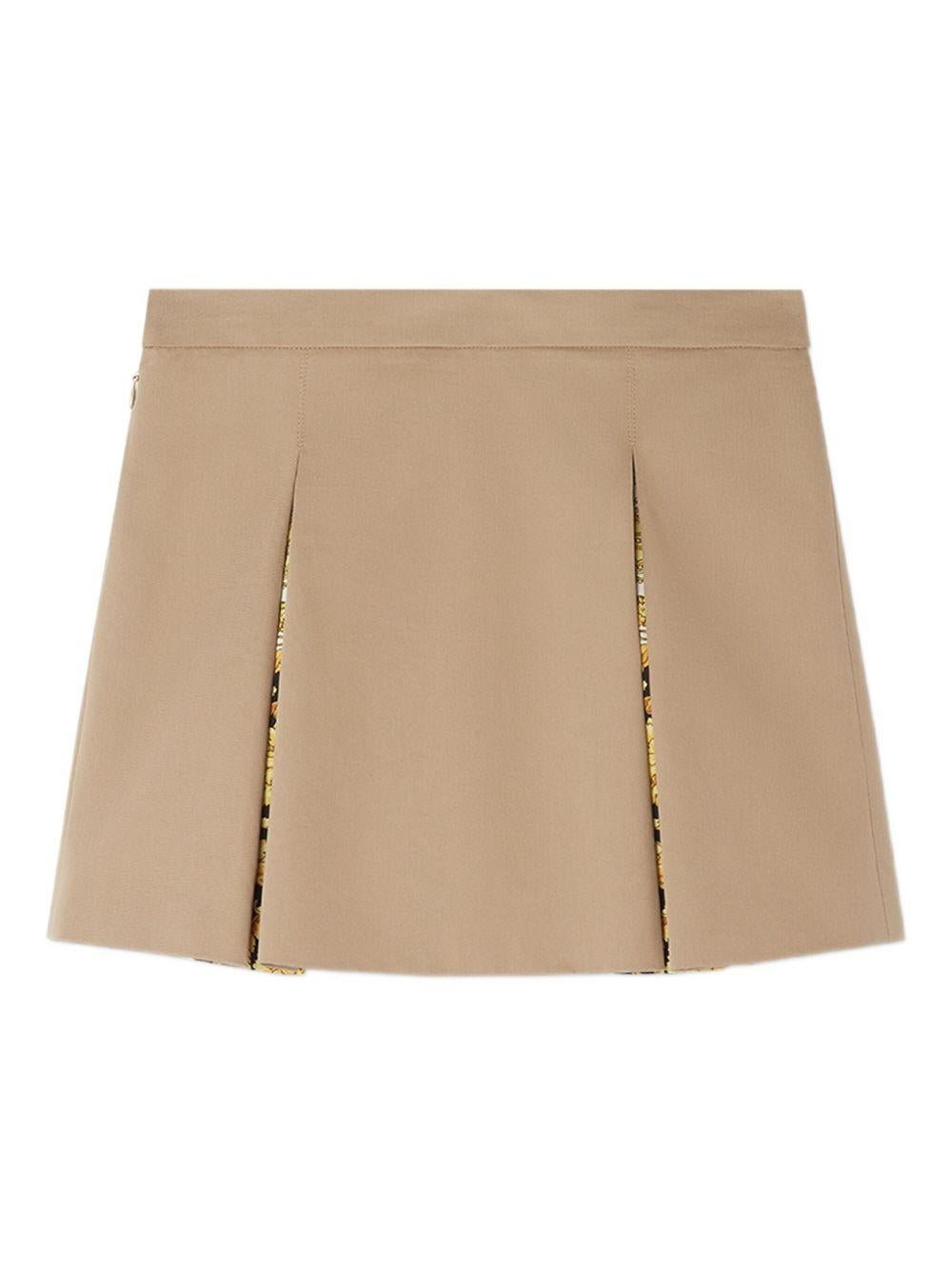 Minigonna plissettata per bambina Versace Kids beige con dettaglio laterale Medusa 10204851A14822 2KS40 VERSACE KIDS 