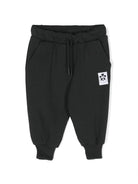 Pantaloni sportivi con applicazione logo per neonato Mini Rodini nero con calzini a coste 1000014699NB BLACK MINI RODINI 