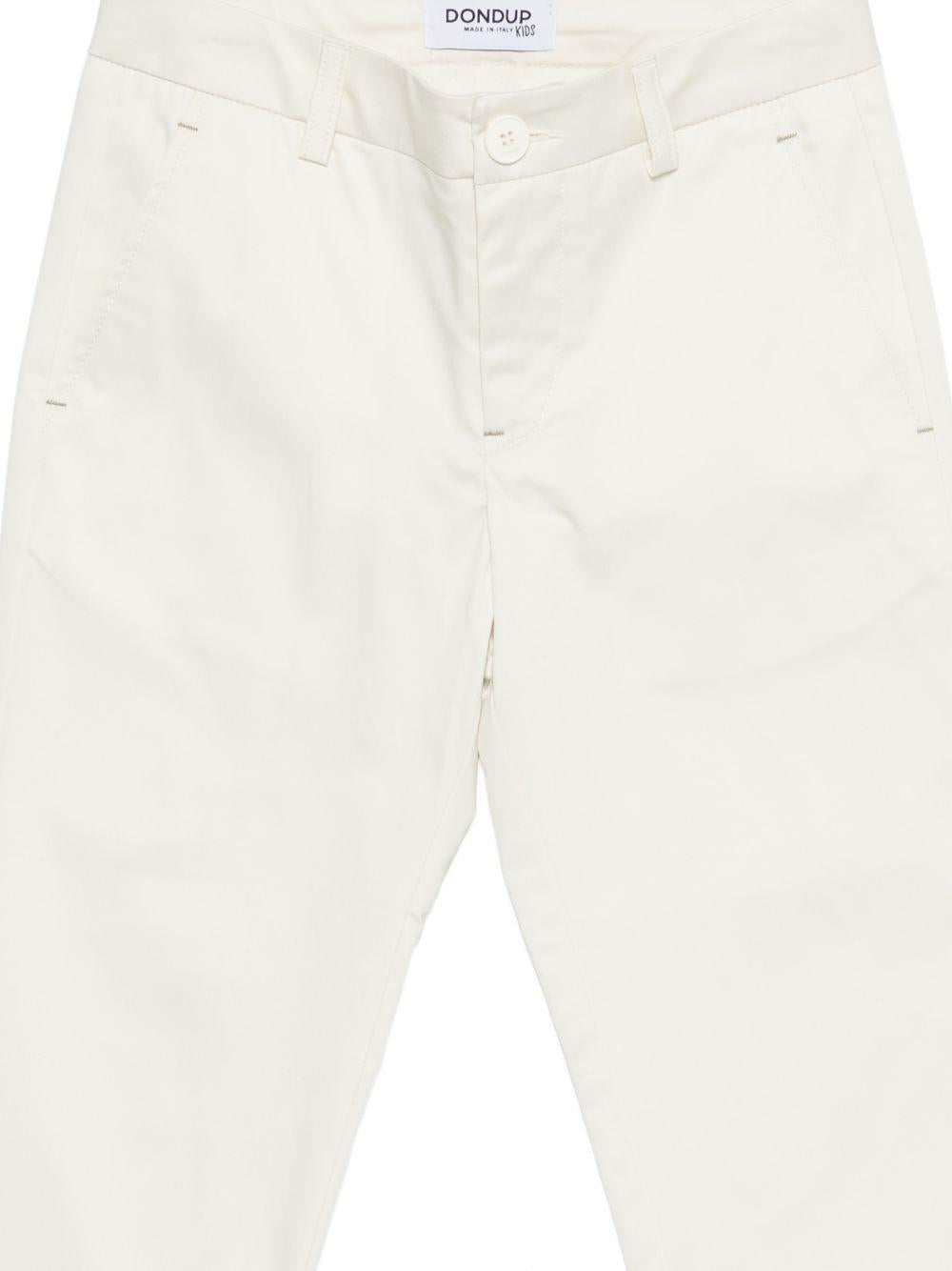Pantaloni per bambino DONDUP Kids bianco con chiusura a bottone DMPA1800RA029 0000 DONDUP KIDS 