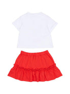 Completo per neonata Moschino Kids bianco e rosso con stampa Cherry MDG01TLAA02 82298 MOSCHINO KIDS 