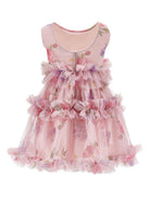 Abito per bambina Monnalisa rosa con stampa a fiori 19G905 7047 0090 MONNALISA KIDS 
