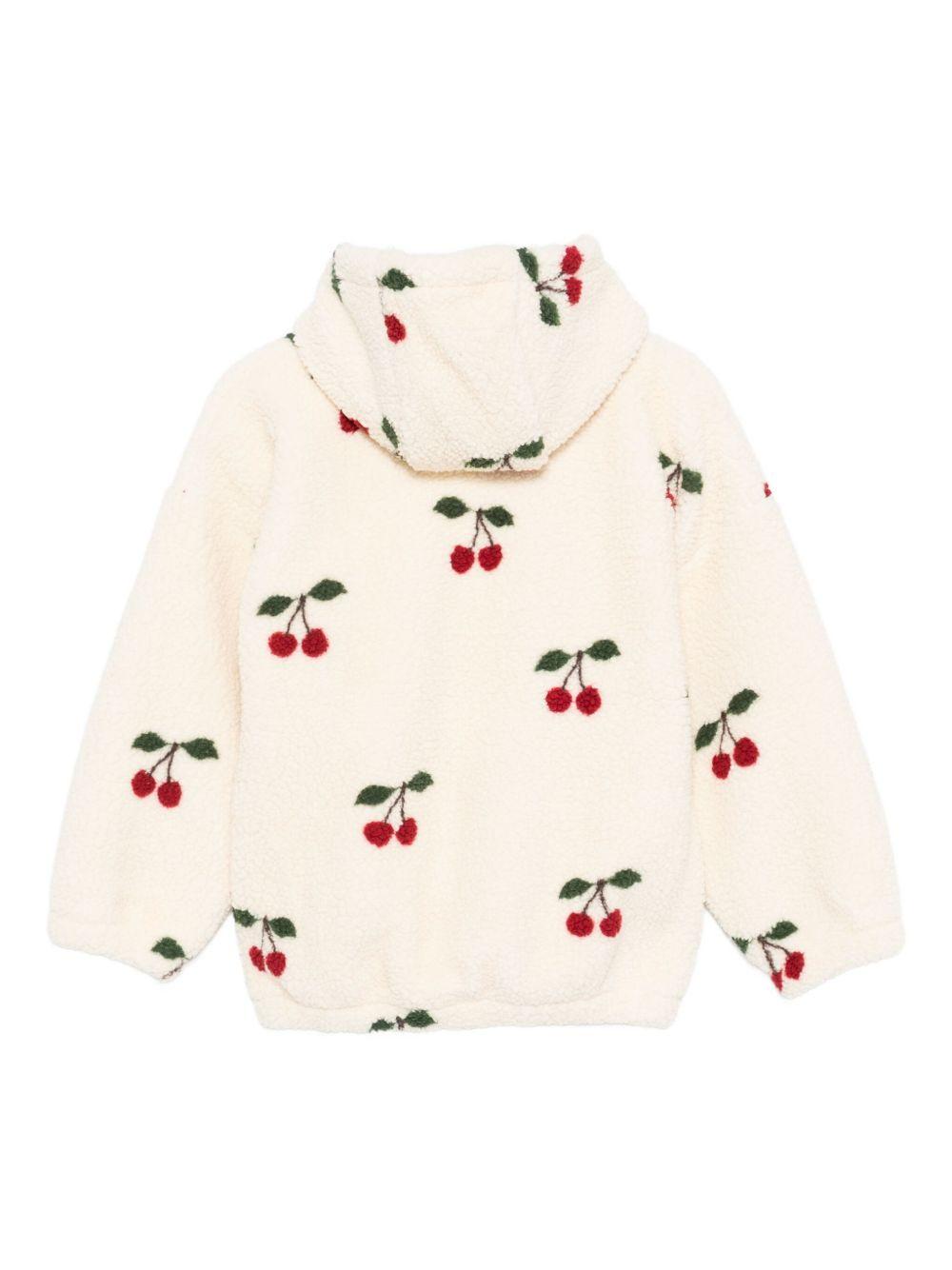 Felpa per bambina Konges Sløjd bianco con motivo ciliegie KS104068 P00049 KONGES SLOJD 