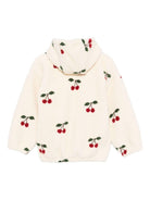Felpa per bambina Konges Sløjd bianco con motivo ciliegie KS104068 P00049 KONGES SLOJD 