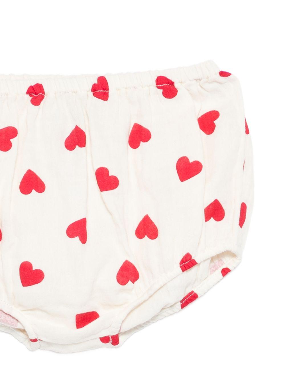 Abito per neonata Petit Bateau bianco con stampa a cuori rosso A0F18 03 PETIT BATEAU KIDS 