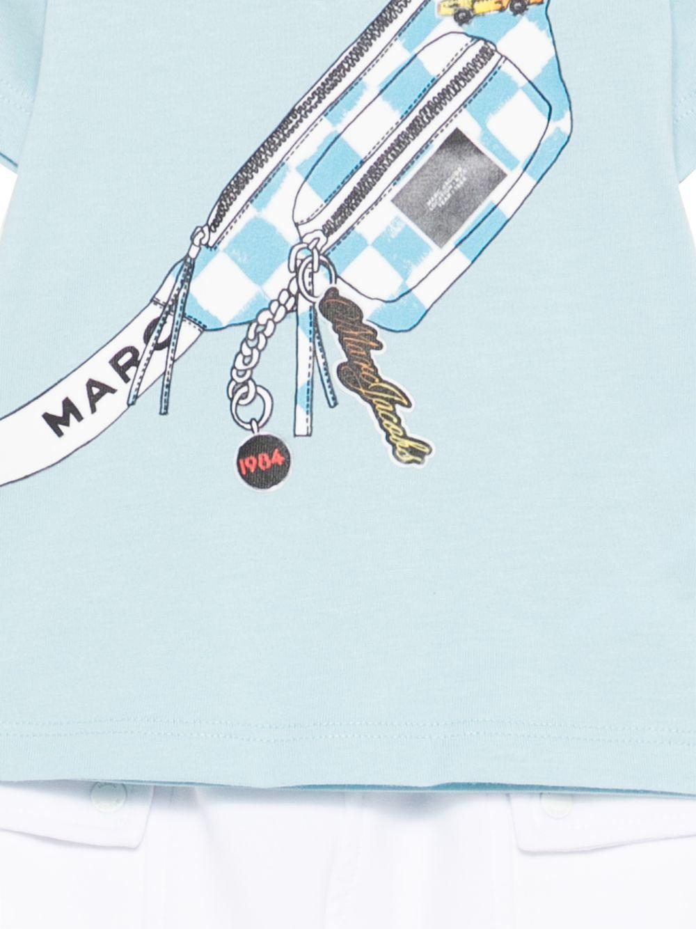 Set t-shirt e shorts per neonato The Marc Jacobs Kids azzurro con stampa grafica sul davanti W60816 77B THE MARC JACOBS KIDS 