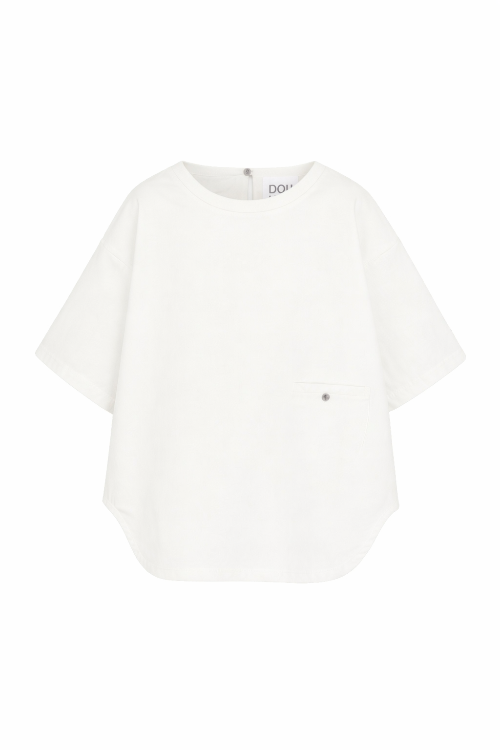 T-shirt per bambina Douuod Kids bianca con taschino sul petto DY5B01 P0589 101 DOUUOD KIDS 