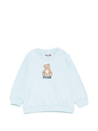 Felpa per neonato Moschino Kids azzurra con motivo Teddy Bear MUF06ILCA40 40304 MOSCHINO KIDS 