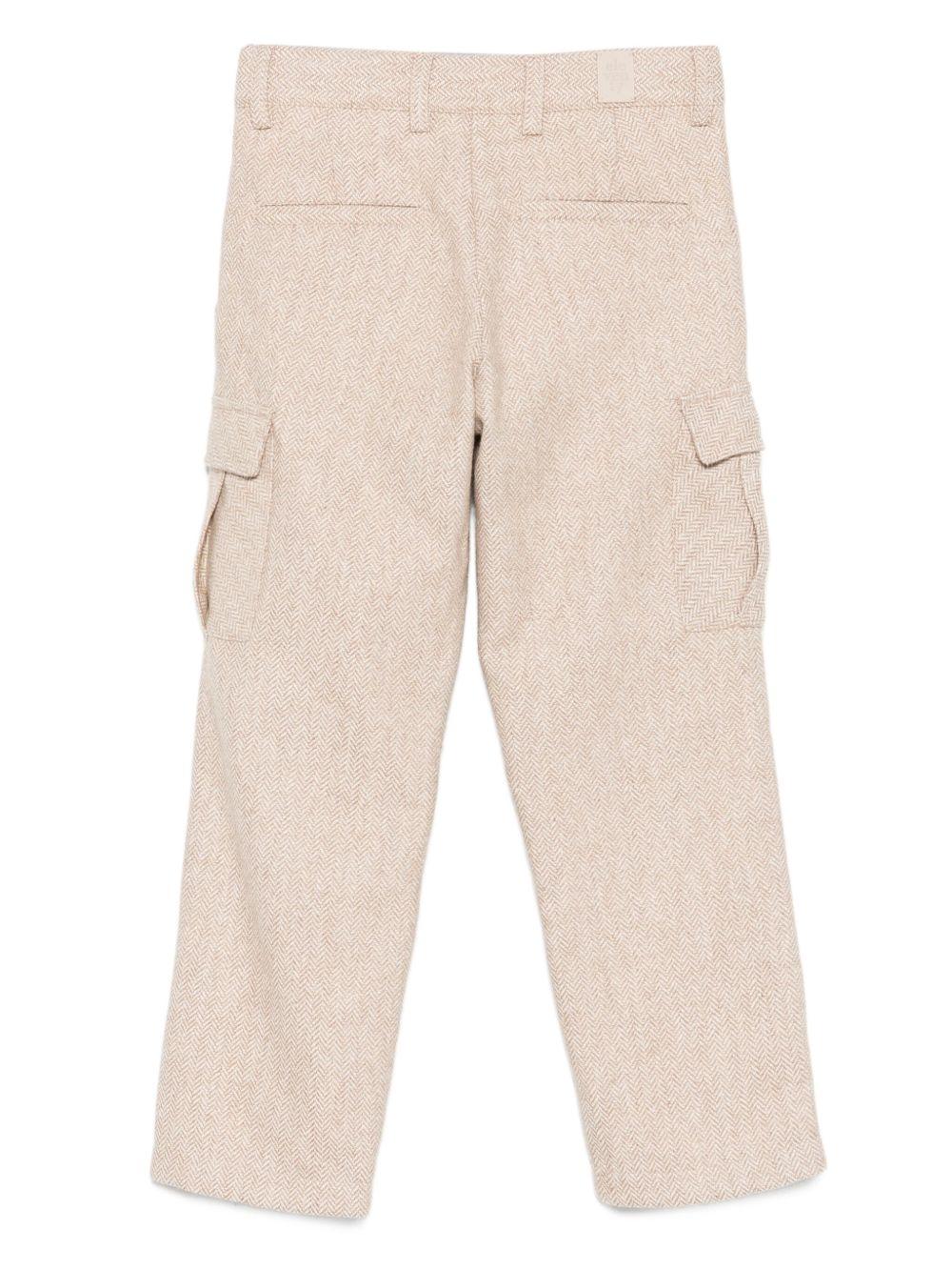 Cargo per bambino Eleventy Kids beige con motivo pied-de-poule EX6P40 I0285 116AV ELEVENTY KIDS 