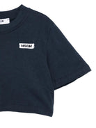 T-shirt per bambina MSGM Kids blu con apertura sulla schiena S6MSJGTH179 MS072 MSGM KIDS 