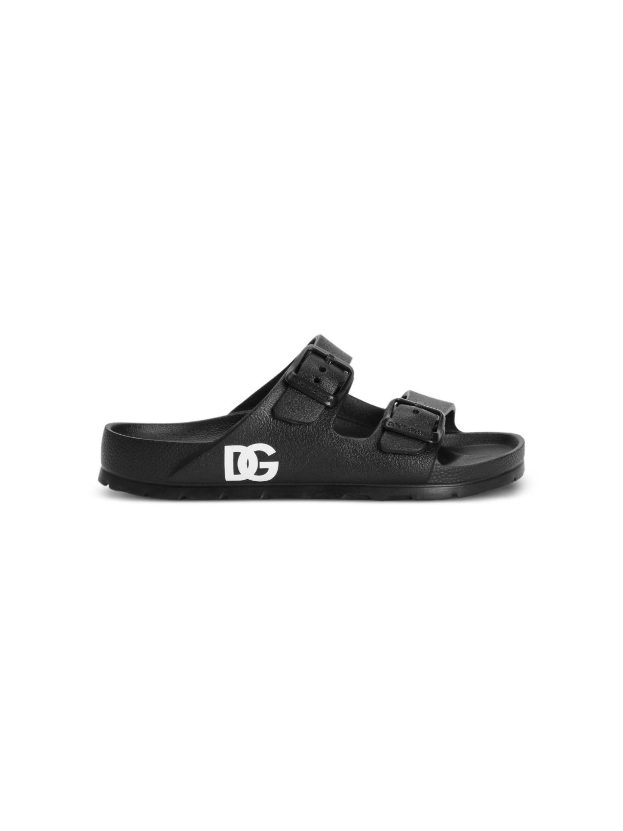 Sandali per bambini Dolce & Gabbana Kids neri con dettaglio logo DD0324 A5103 80999 DOLCE & GABBANA KIDS 