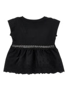 Blusa per bambina Monnalisa nera con finitura in pizzo 17G604 7005 0050 MONNALISA KIDS 
