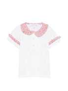 T-shirt per neonata Mariella Ferrari bianca con colletto alla Peter Pan CAR16 ROSA MARIELLA FERRARI KIDS 