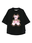 T-shirt per bambino Palm Angels Kids nero con stampa grafica PBAA002F25JER002 103B PALM ANGELS KIDS 