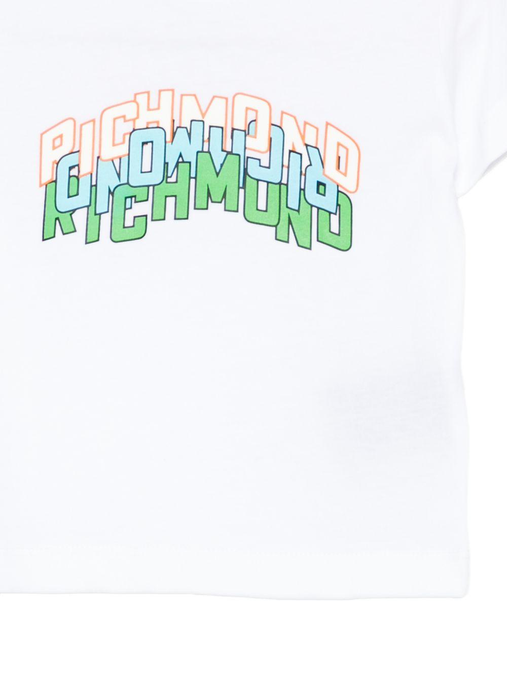 T-shirt per neonato John Richmond Junior bianca con dettaglio logo RIP26104TS WHITE JOHN RICHMOND KIDS 