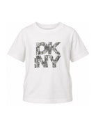 T-shirt per bambino DKNY Kids bianca con stampa logo sul davanti D62543 10P DKNY KIDS 