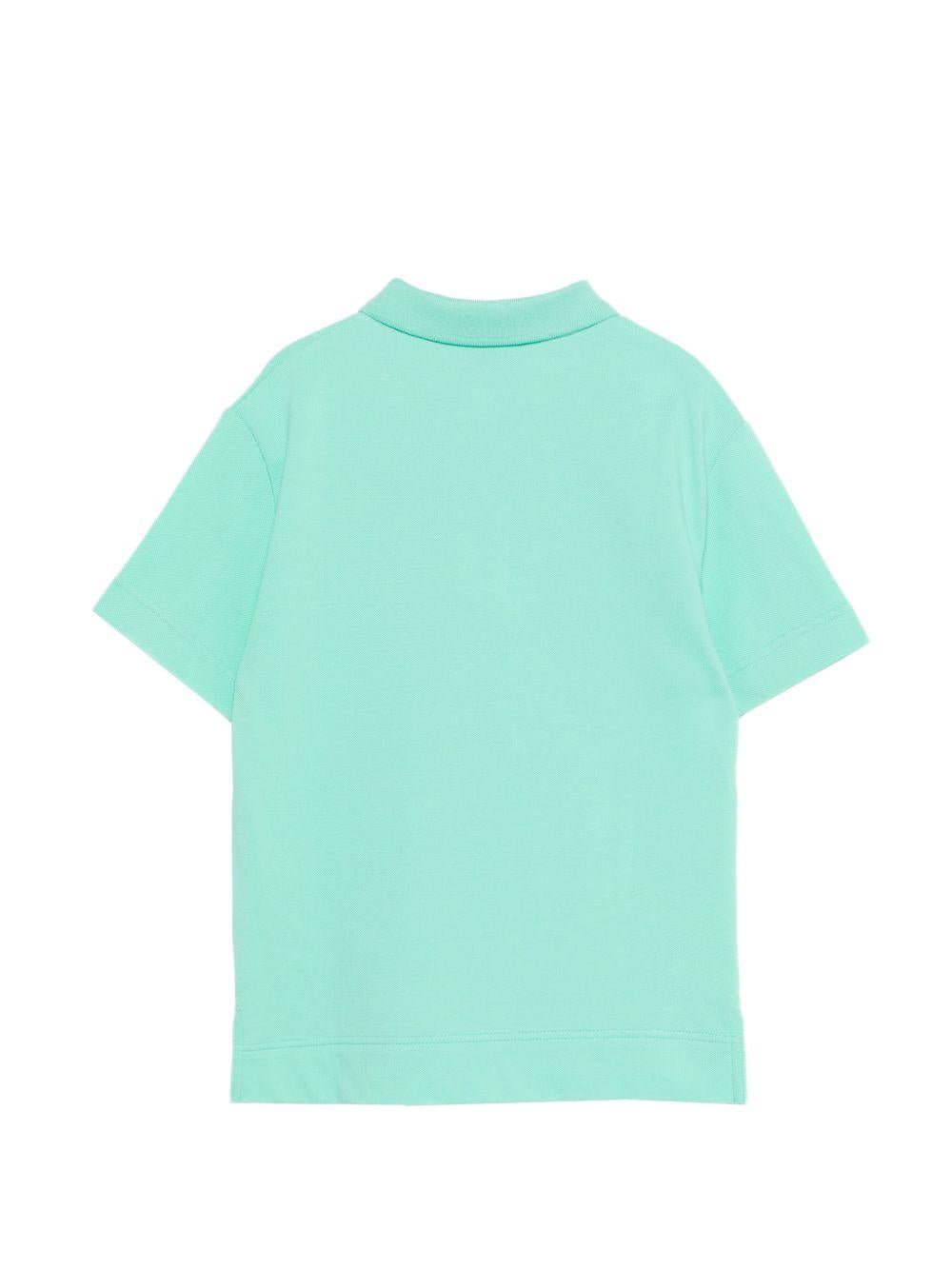 T-shirt per bambino Burberry Kids verde con ricamo Equestrian Knight 8117969 A2633 BURBERRY KIDS 