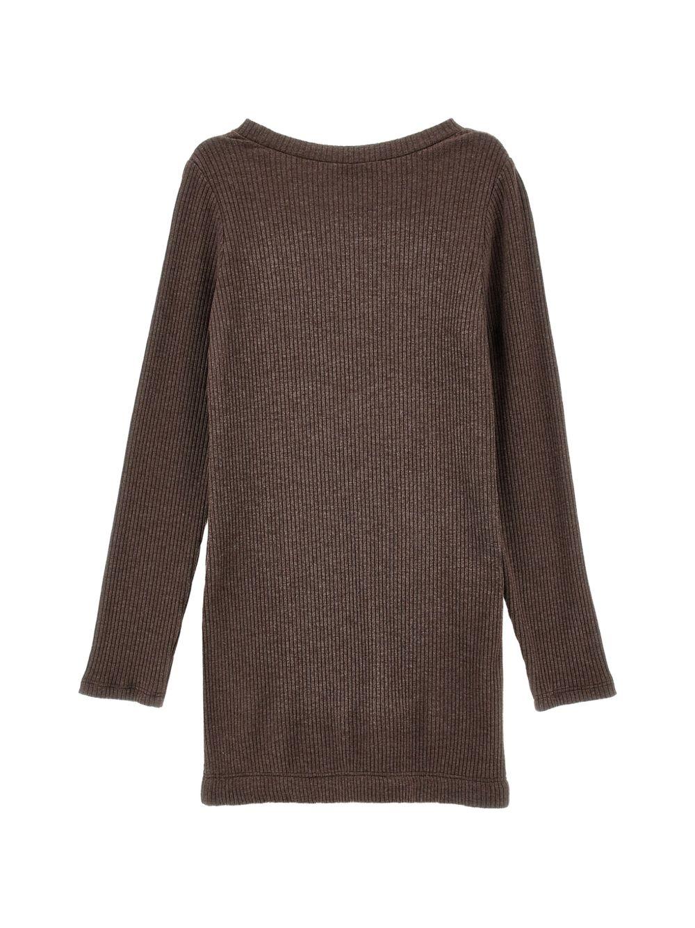 Abito per bambina Monnalisa Kids marrone a coste a maniche lunghe 41H903 8214 0006 MONNALISA KIDS 