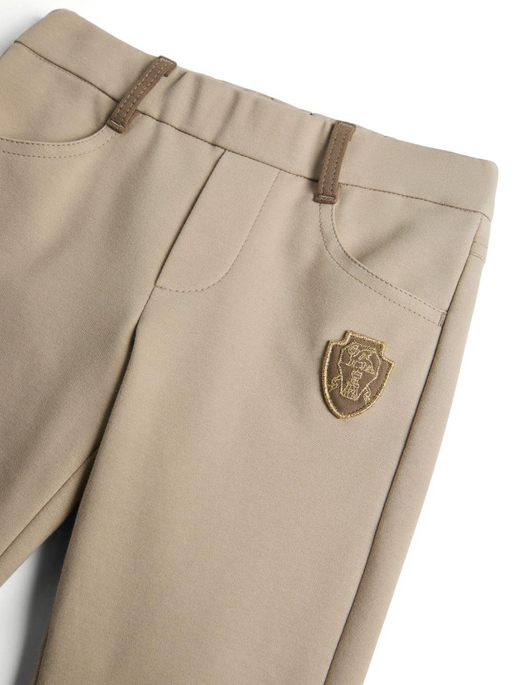Leggings per bambina Brunello Cucinelli Kids beige con applicazione B0R24P224 C8539 BRUNELLO CUCINELLI KIDS 