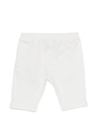 Leggins per neonata Moschino Kids bianchi con logo sul davanti MDP03JLBA00 10063 MOSCHINO KIDS 