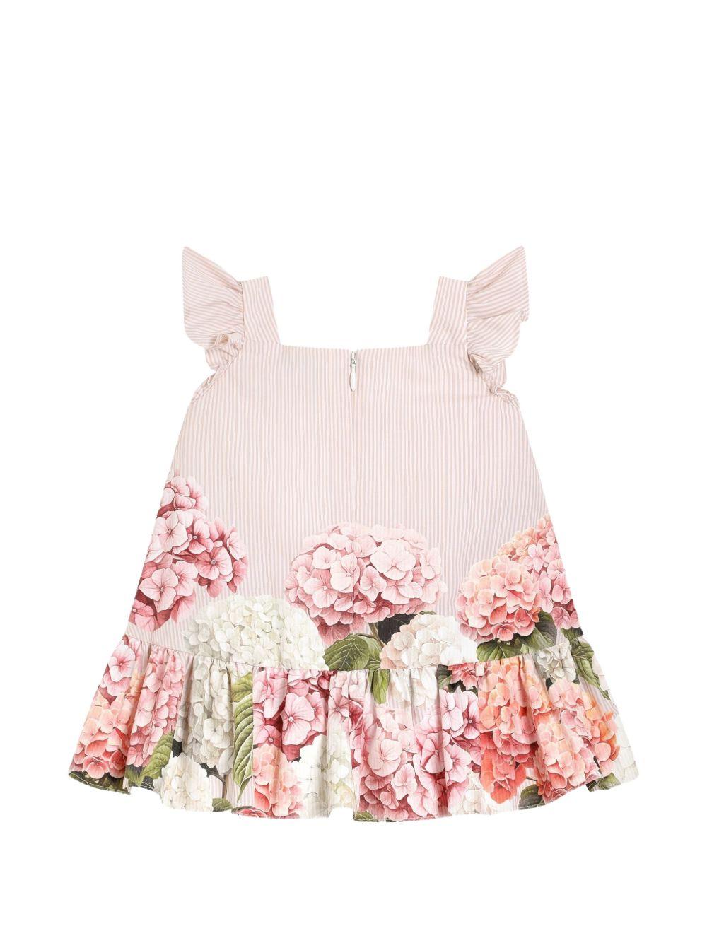 Abito per neonata Dolce & Gabbana Kids rosa con stampa orchidee L24DN6 FI5NR HA5XG DOLCE & GABBANA KIDS 