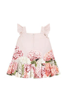 Abito per neonata Dolce & Gabbana Kids rosa con stampa orchidee L24DN6 FI5NR HA5XG DOLCE & GABBANA KIDS 
