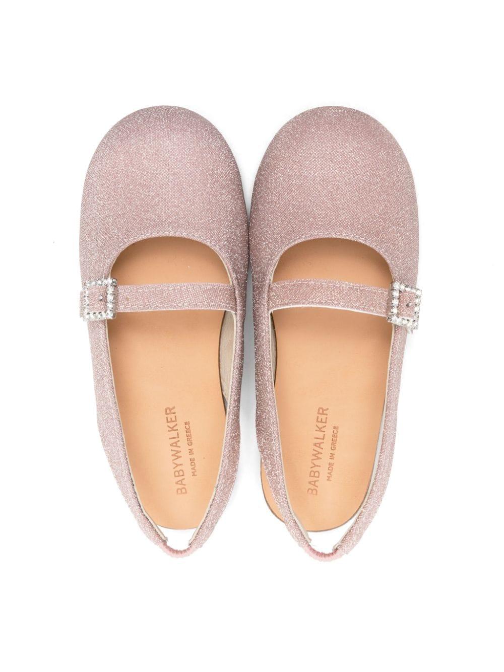 Ballerine per bambina BabyWalker Mary Jane rosa con dettagli glitter PB4819 DUSTY PINK BABYWALKER KIDS 