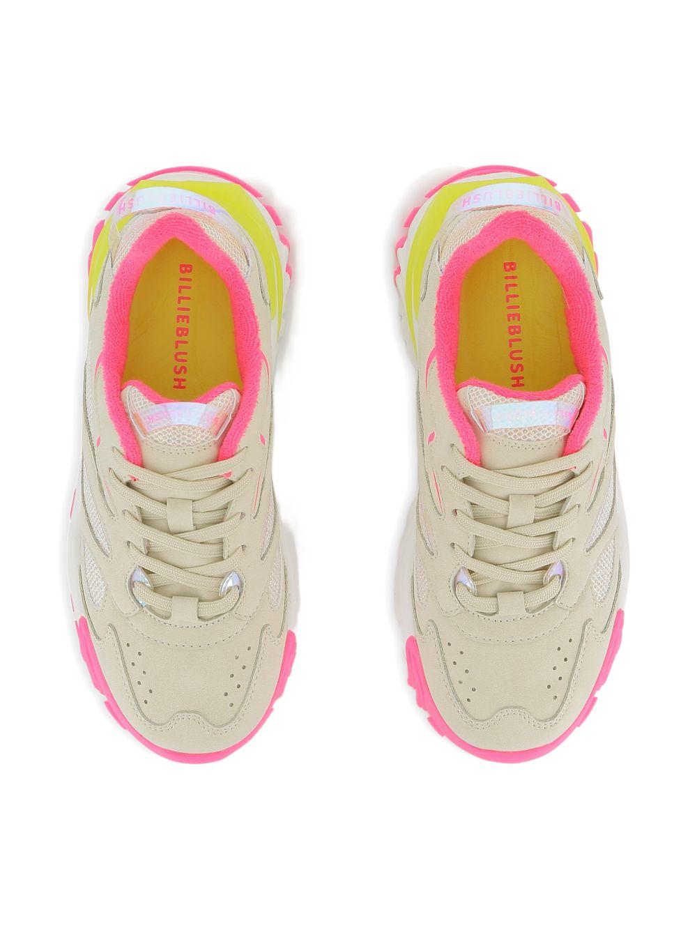 Sneakers per bambina Billieblush beige con inserti fucsia U21991 148 BILLIEBLUSH KIDS 