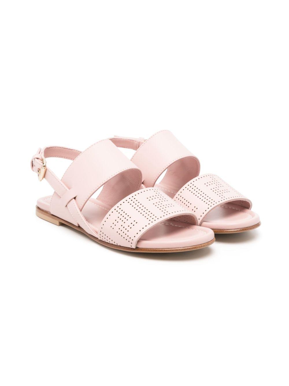 Sandali per bambina Fendi Kids rosa con logo JFR508 ARID F0UH3 FENDI KIDS 
