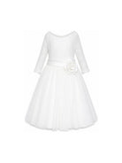 Completo body e gonna per bambina Colorichiari bianco con applicazione fiore FL208395 4970a 1515 COLORICHIARI KIDS 