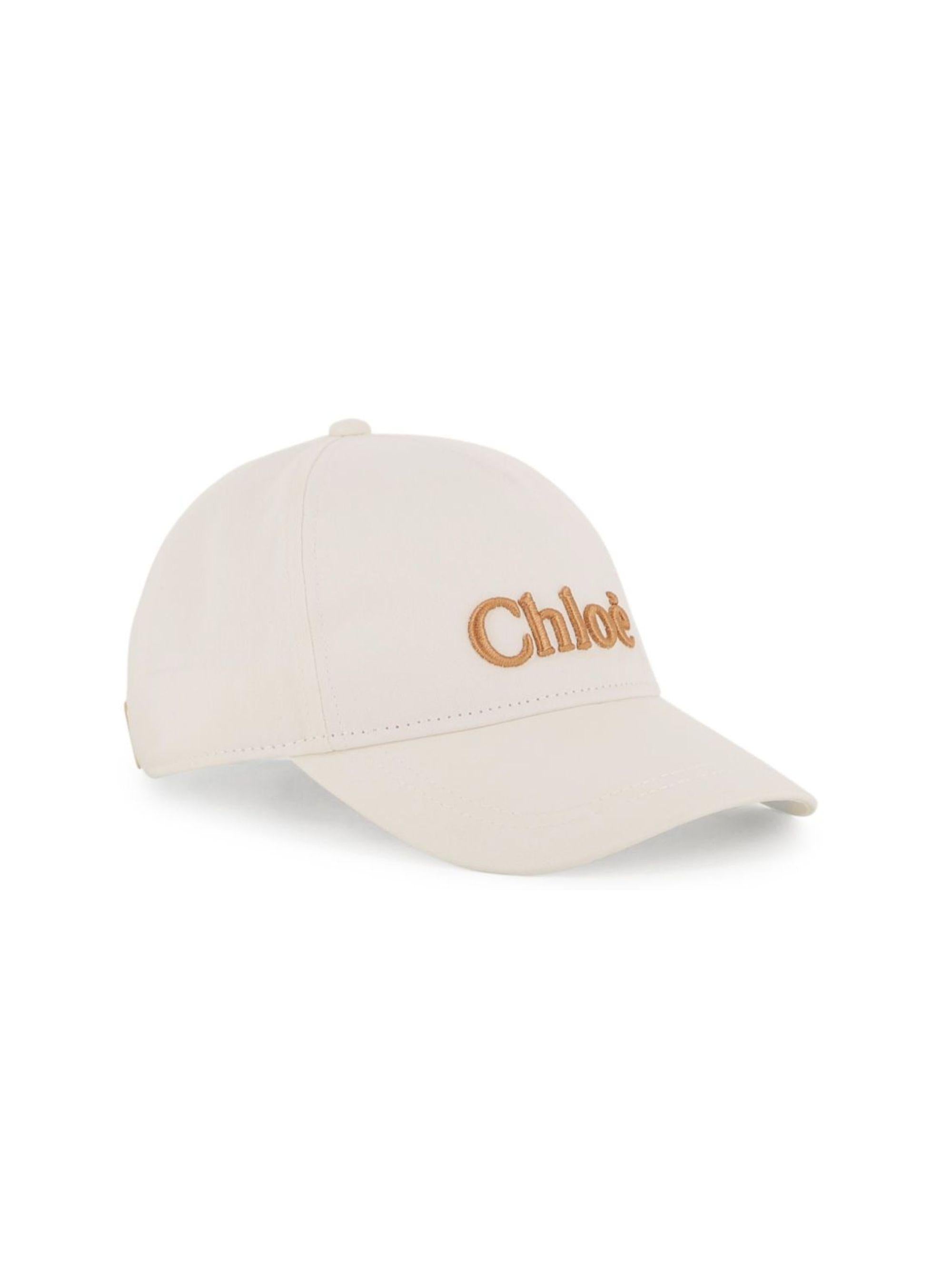 Cappello da baseball per bambina Chloé Kids bianco con logo ricamato C20871 105 CHLOE' KIDS 