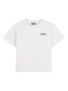 T-shirt per bambino Kenzo Kids bianca con dettaglio logo K61681 117 KENZO KIDS 