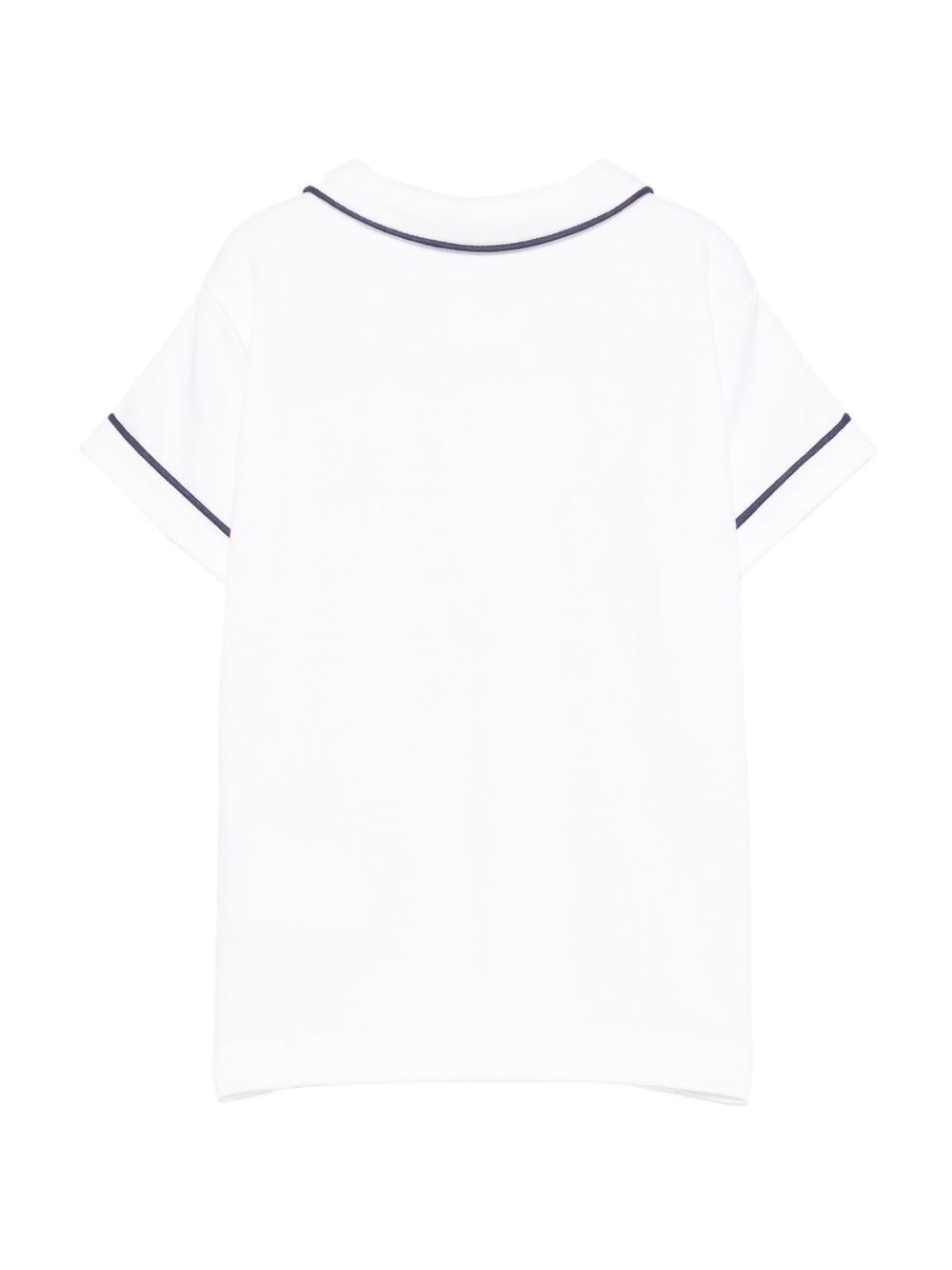 T-shirt per neonato Mariella Ferrari bianca con dettagli blu CAY23 BIANCO BLU MARIELLA FERRARI 