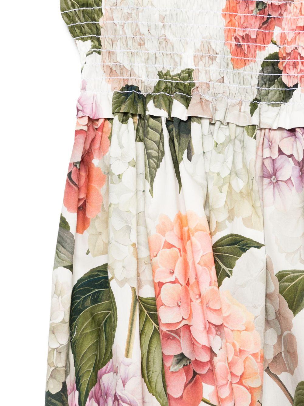 Gonna per bambina Dolce & Gabbana Kids bianca con stampa a fiori L55I83 HS5T6 HA5XG DOLCE & GABBANA KIDS 