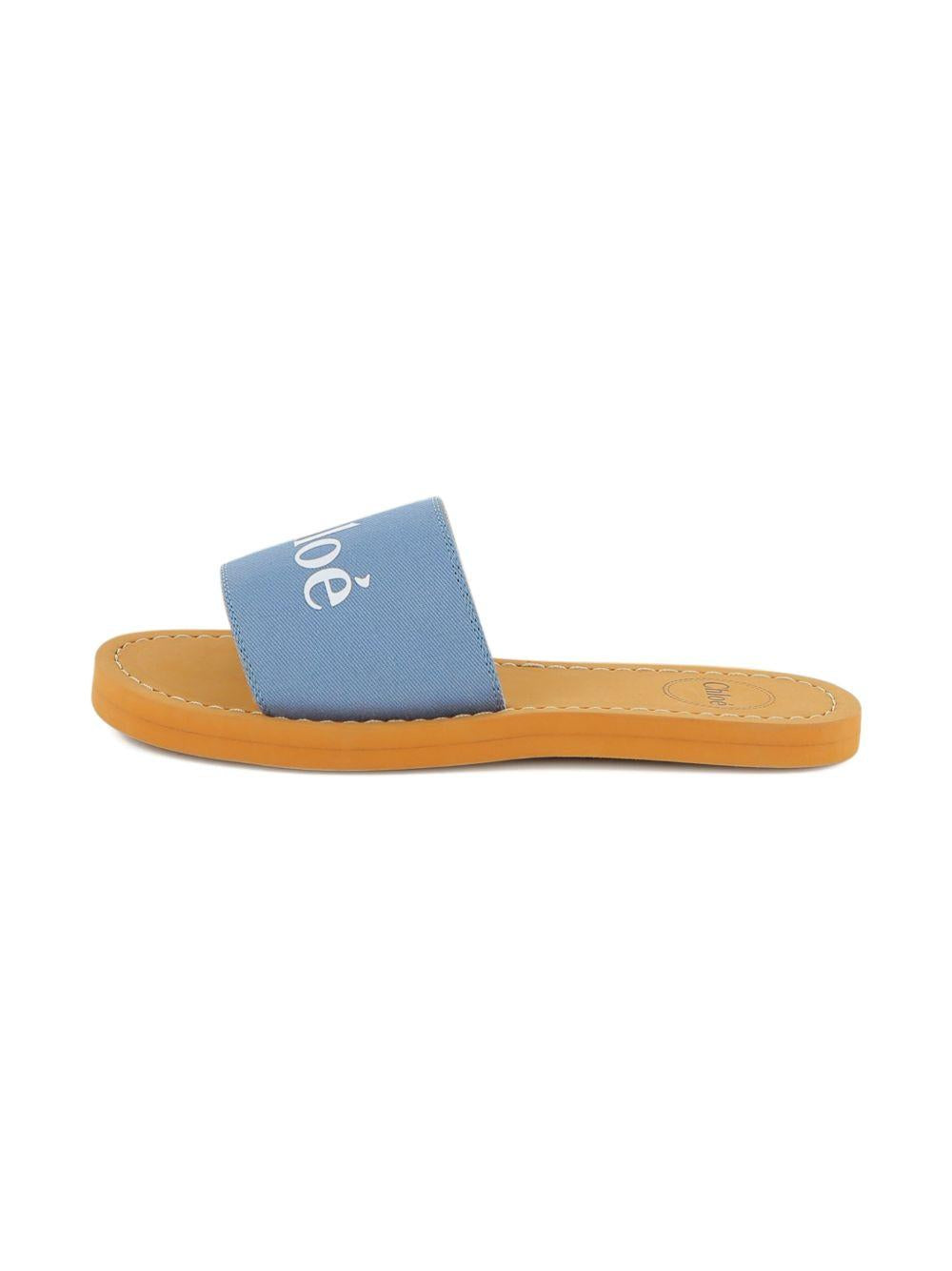 Sandali per bambina Chloé Kids Woody azzurri con logo C20881 821 CHLOE' KIDS 