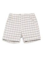 Shorts per neonato La Stupenderia beige con motivo a quadri 1TCBR21 Y21 LA STUPENDERIA 