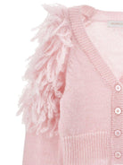 Cardigan per bambina Monnalisa Kids rosa con dettaglio con frange sulle spalle 79H800 8718 0091 MONNALISA KIDS 