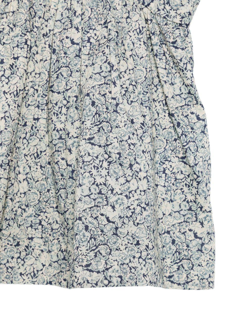 Abito per neonata Bonpoint blu con stampa floreale S06XDRW00010 519A BONPOINT KIDS 