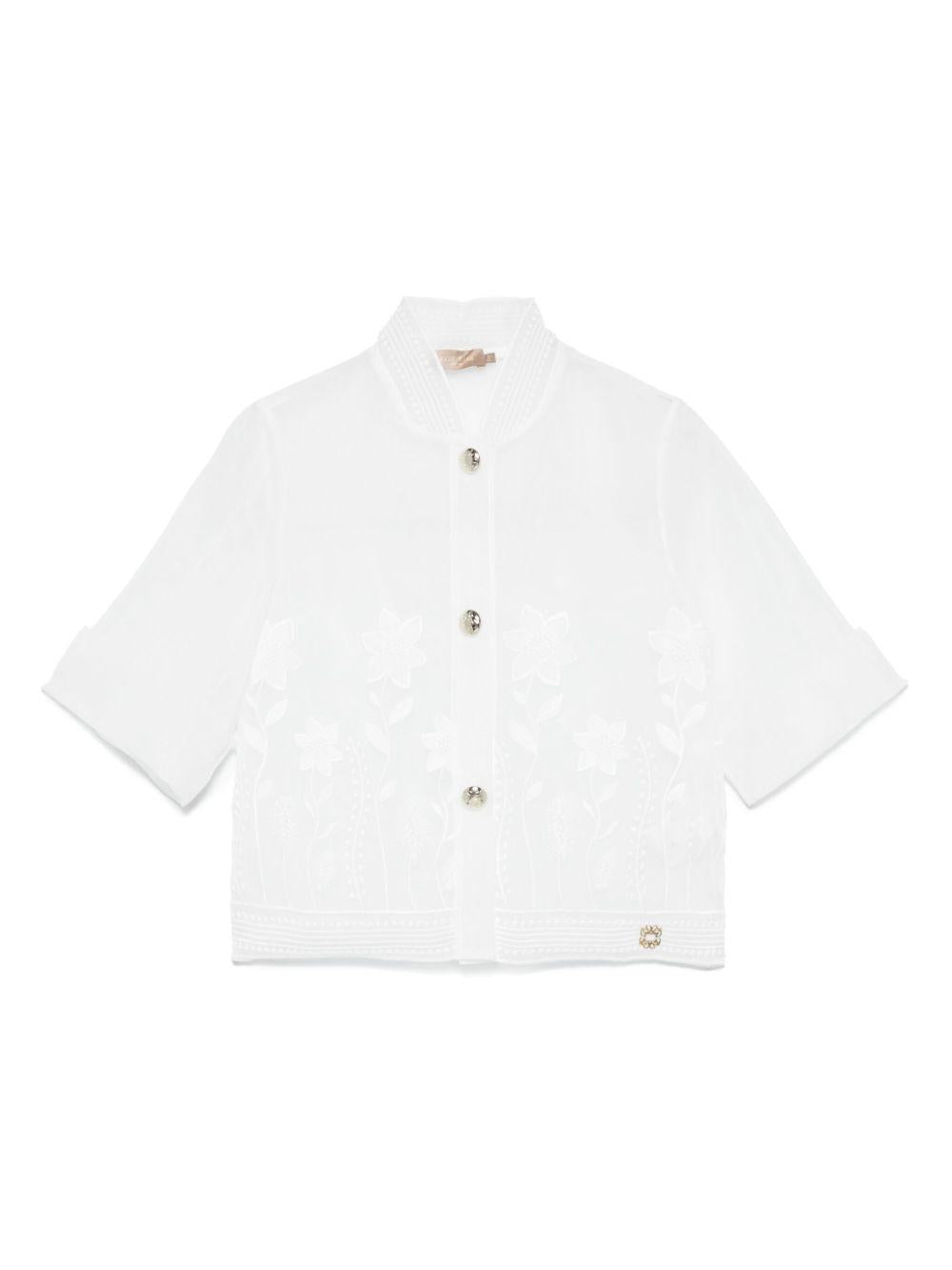 Giacca per bambina ELIE SAAB JUNIOR bianco con design ricamato EFGC009TS1025 CRM ElIE SAAB KIDS 
