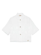 Giacca per bambina ELIE SAAB JUNIOR bianco con design ricamato EFGC009TS1025 CRM ElIE SAAB KIDS 