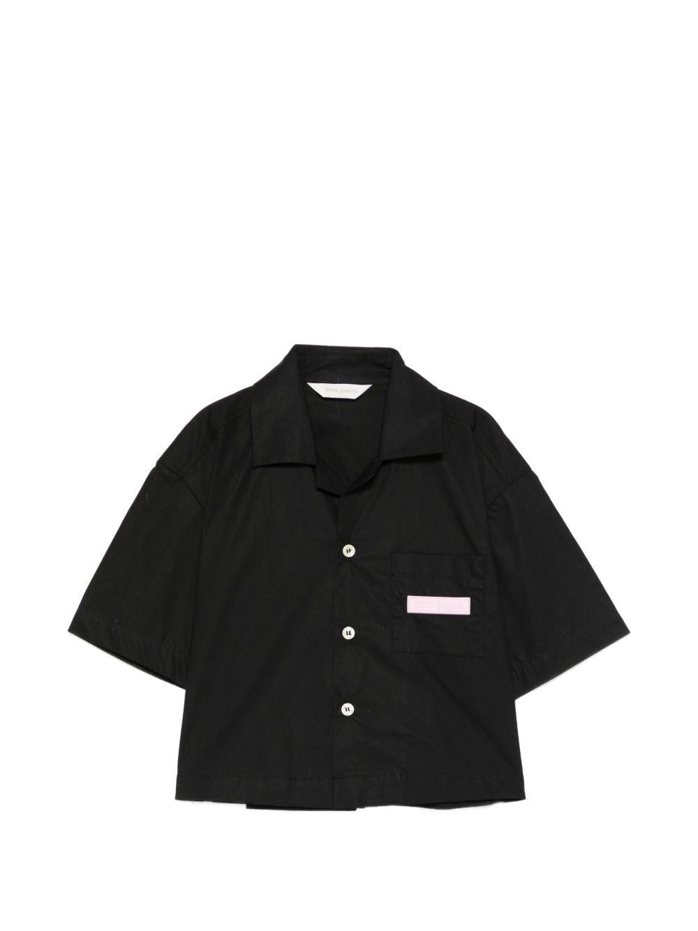 Camicia per bambina Palm Angels Kids nera corta PGGG001S26FAB002 110 PALM ANGELS KIDS 
