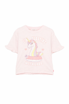 T-shirt per bambina Billieblush rosa con stampa grafica Unicorno U21941 44L BILLIEBLUSH KIDS 