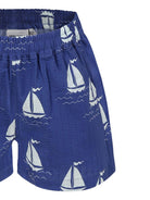 Pantaloncini Barche a vela per bambino Mini Rodini blu con orlo dritto 2523016460 BLUE MINI RODINI 