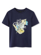 T-shirt per bambino Givenchy Kids blu con stampa conchiglie H30726 85T GIVENCHY KIDS 