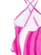 Costume intero per bambina Emilio Pucci Junior rosa con stampa all-over PYCA79 Z3747 570BC EMILIO PUCCI KIDS 