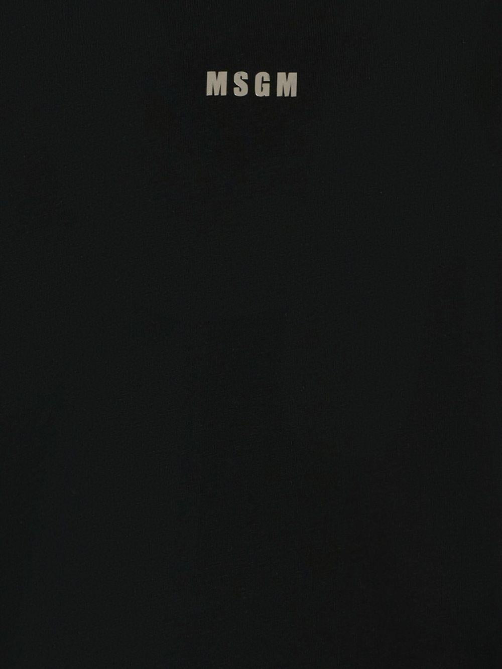 T-shirt per bambina MSGM Kids nero con collo alto F5MSJGTH192 110 MSGM KIDS 